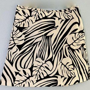 Bamboo Traders Black White Palms Skort